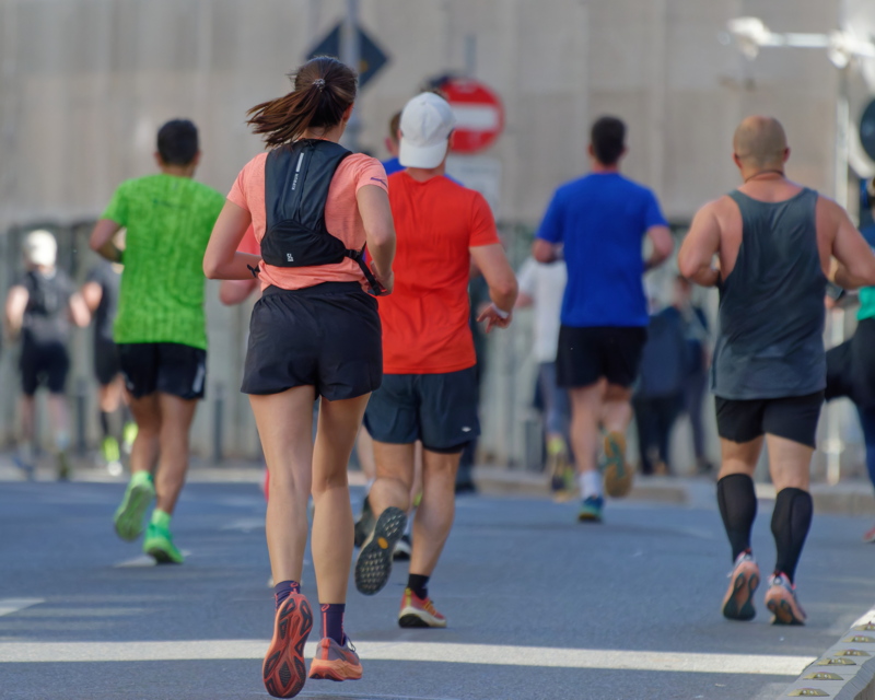 People running on the street